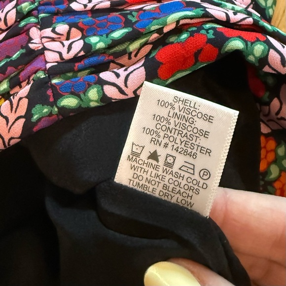 RHODE Esme Love is a Rainbow Ruched Puff Sleeve Floral Mini Dress Sz 6 - Picture 8 of 10